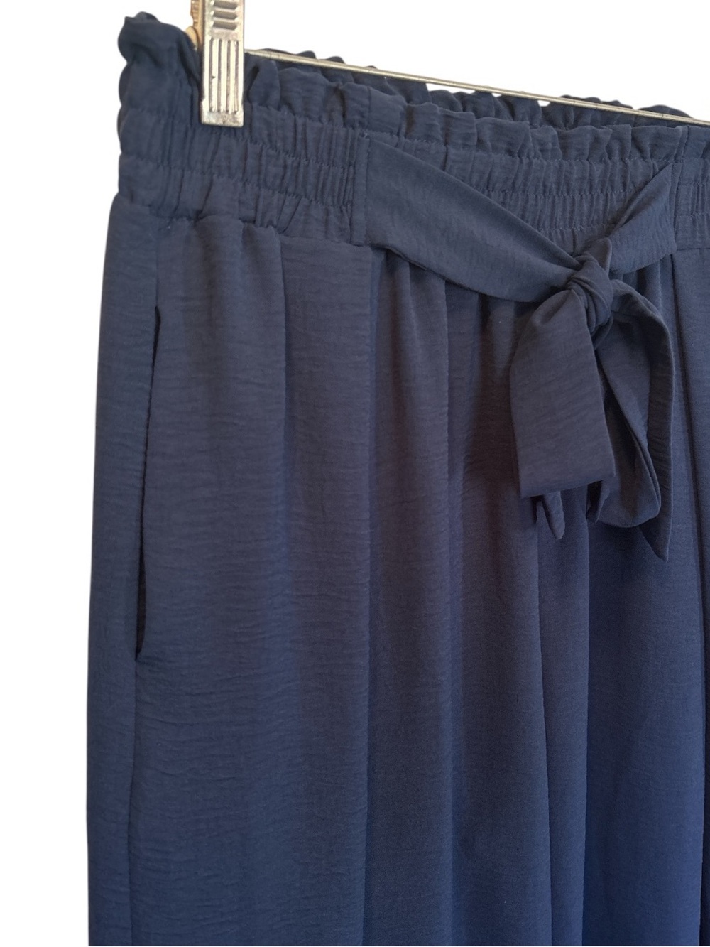 Navy Blue Wide Leg Gaucho Style Pants - Picture 2 of 5
